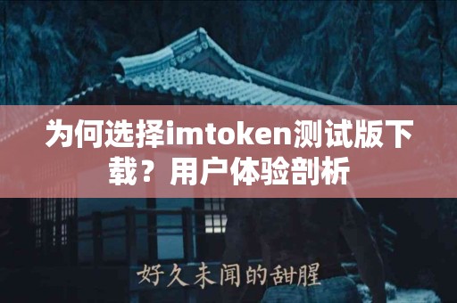 为何选择imtoken测试版下载？用户体验剖析