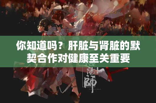 你知道吗？肝脏与肾脏的默契合作对健康至关重要