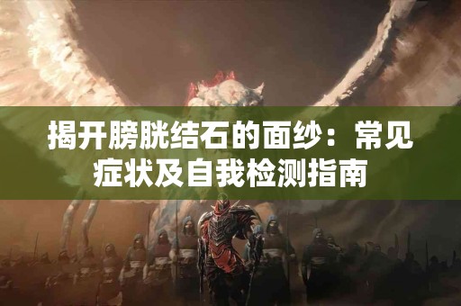 揭开膀胱结石的面纱：常见症状及自我检测指南